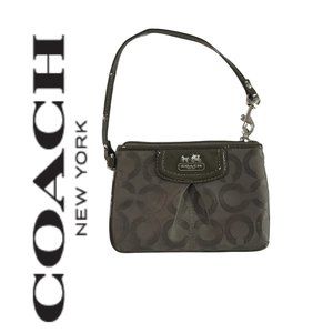 COACH Grey Black Patent CC Wristlet!